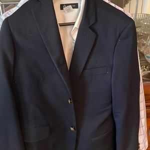Blue blazer with white shirt